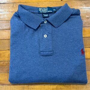 Polo Ralph Lauren Blue 100% Cotton Long Sleeve Polo Shirt Size XL